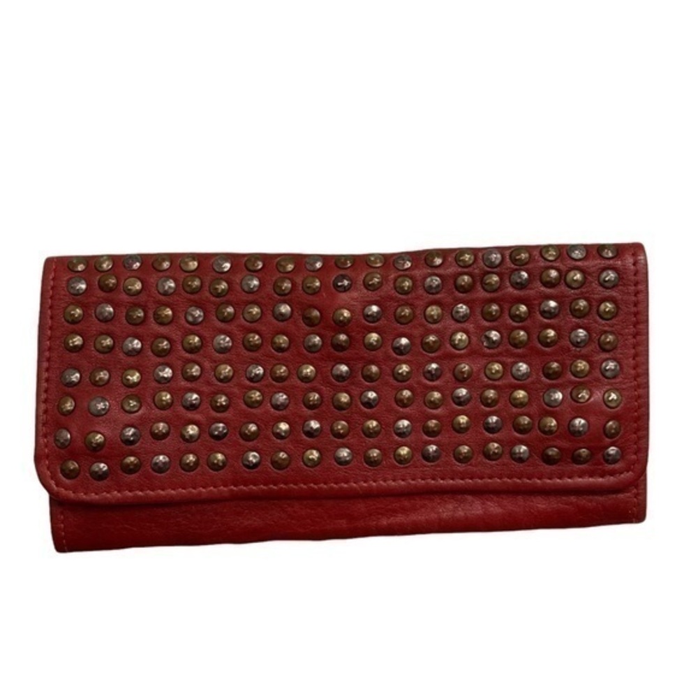 Viola castillani Milano made in Italy red leather studded wallet